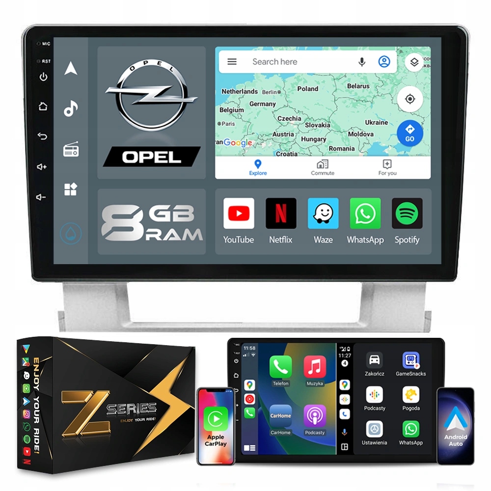 Rádio Navigace Ncs ZQ9 Opel Astra J 2009-2015 Android 8GB Lte 9″