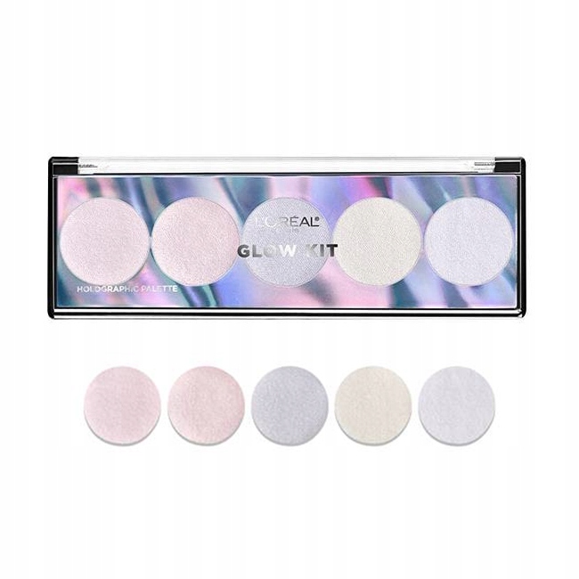 Loreal Glow Kit Holographic Highlighter Palette Paleta pěti rozjasňovačů