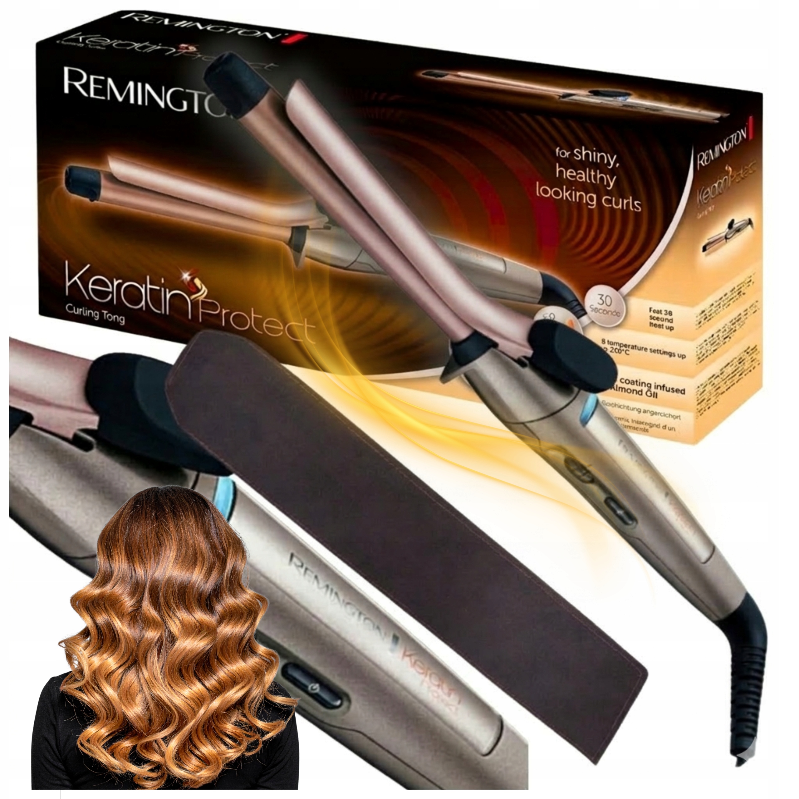 Lokówka Do Włosów Remington Niezawodna Lokówka Keratynowa Migdałowa Etui