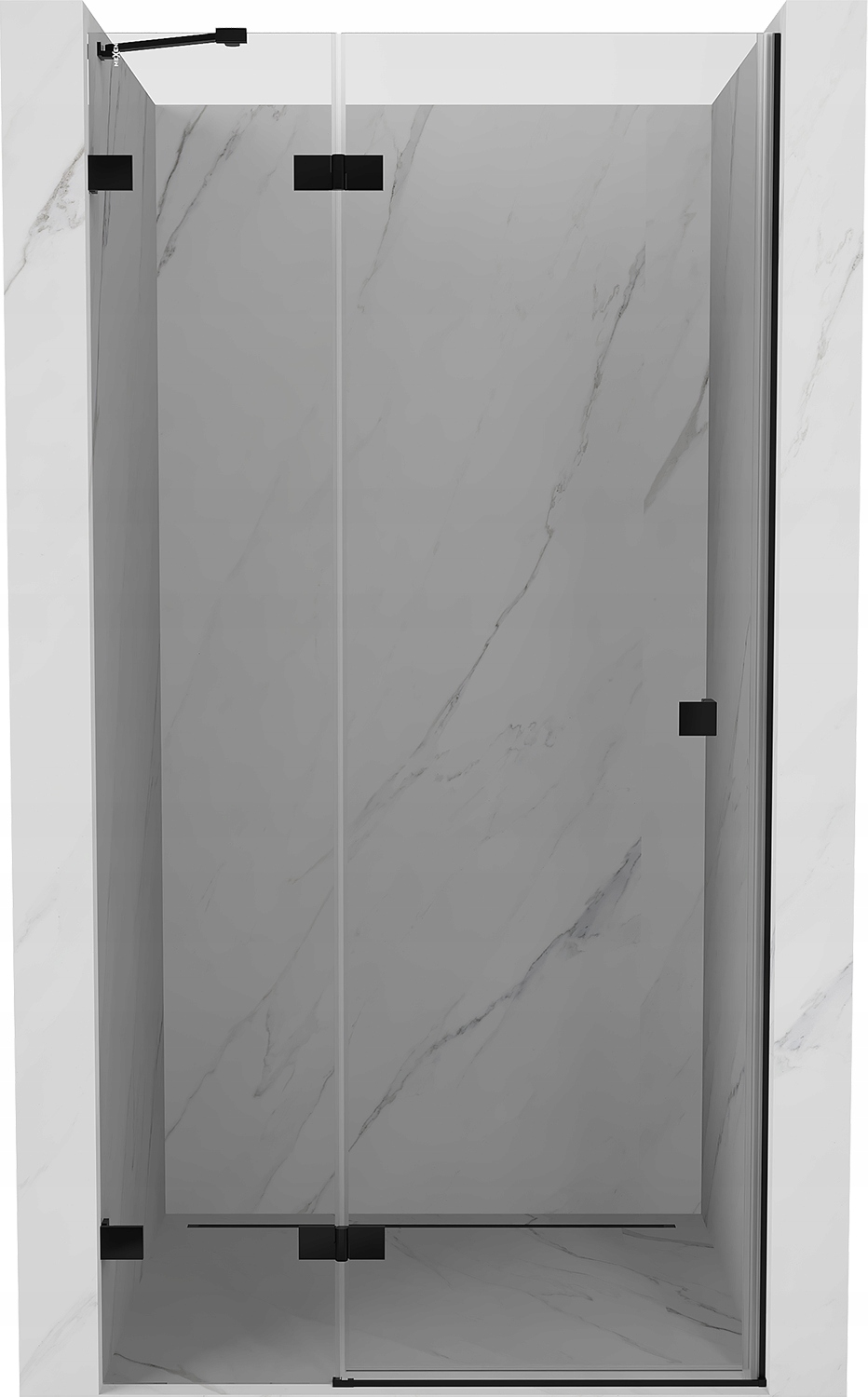 Mexen Lunar Drzwi Prysznicowe Uchylne Lewe 125 CM Transparent Czarne