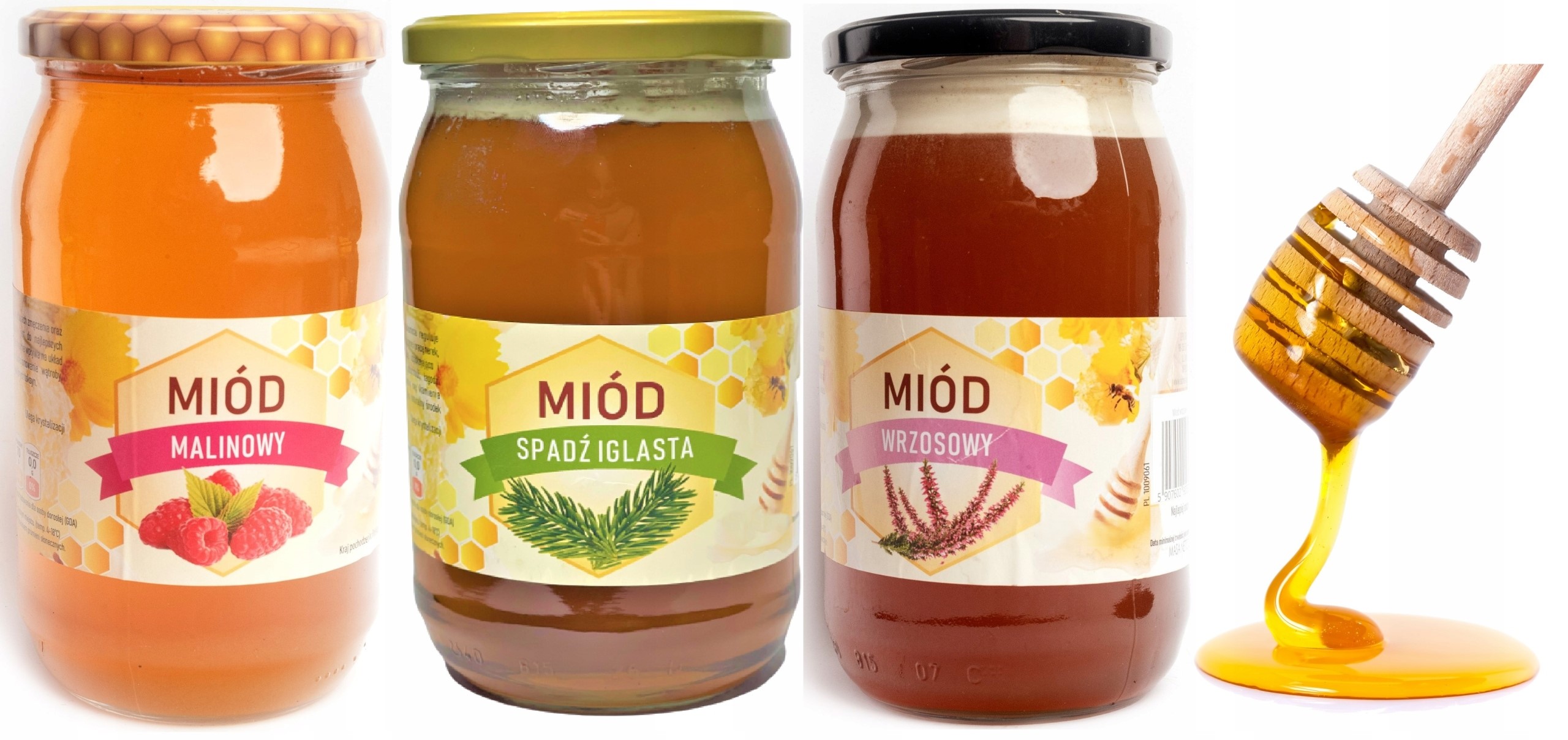 Malinový Med Jehličnatý Padák Vřesový Set Nektar Pl 1,1 kg Dárek