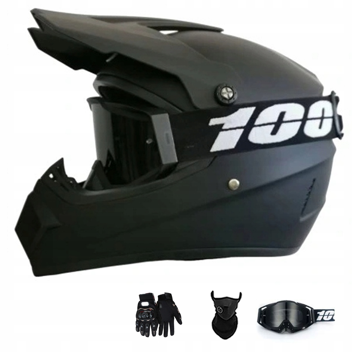 Motocyklová Přilba Lehká Enduro Quada Brýle Rukavice Maska M