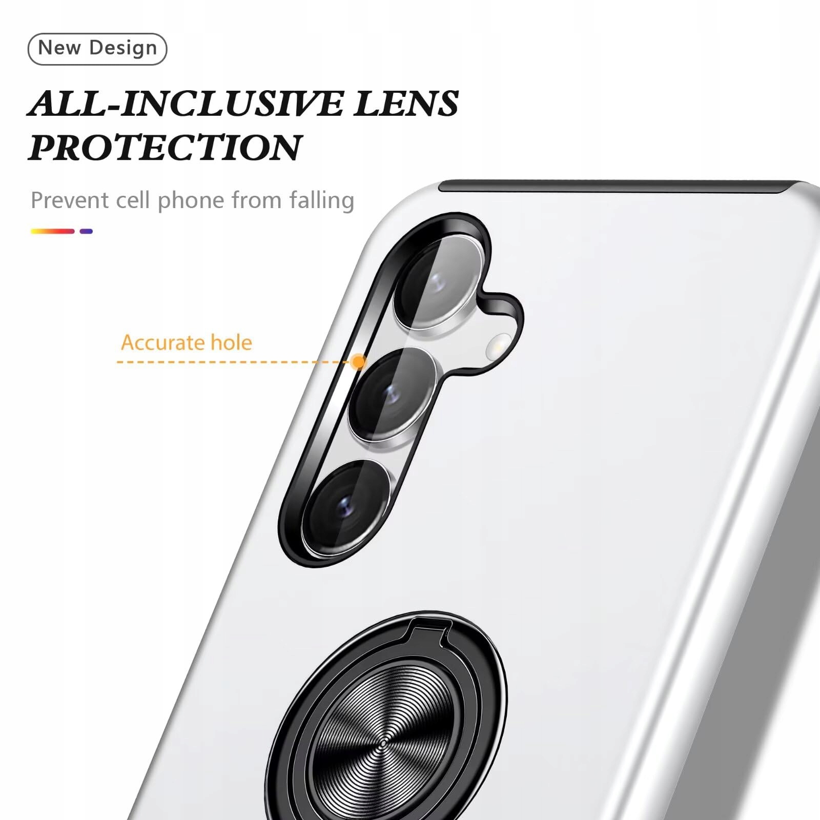YANJIEER ESONG Etui Samsung Galaxy S24 Z Ringiem Ochronne Srebrne — miniatura 7
