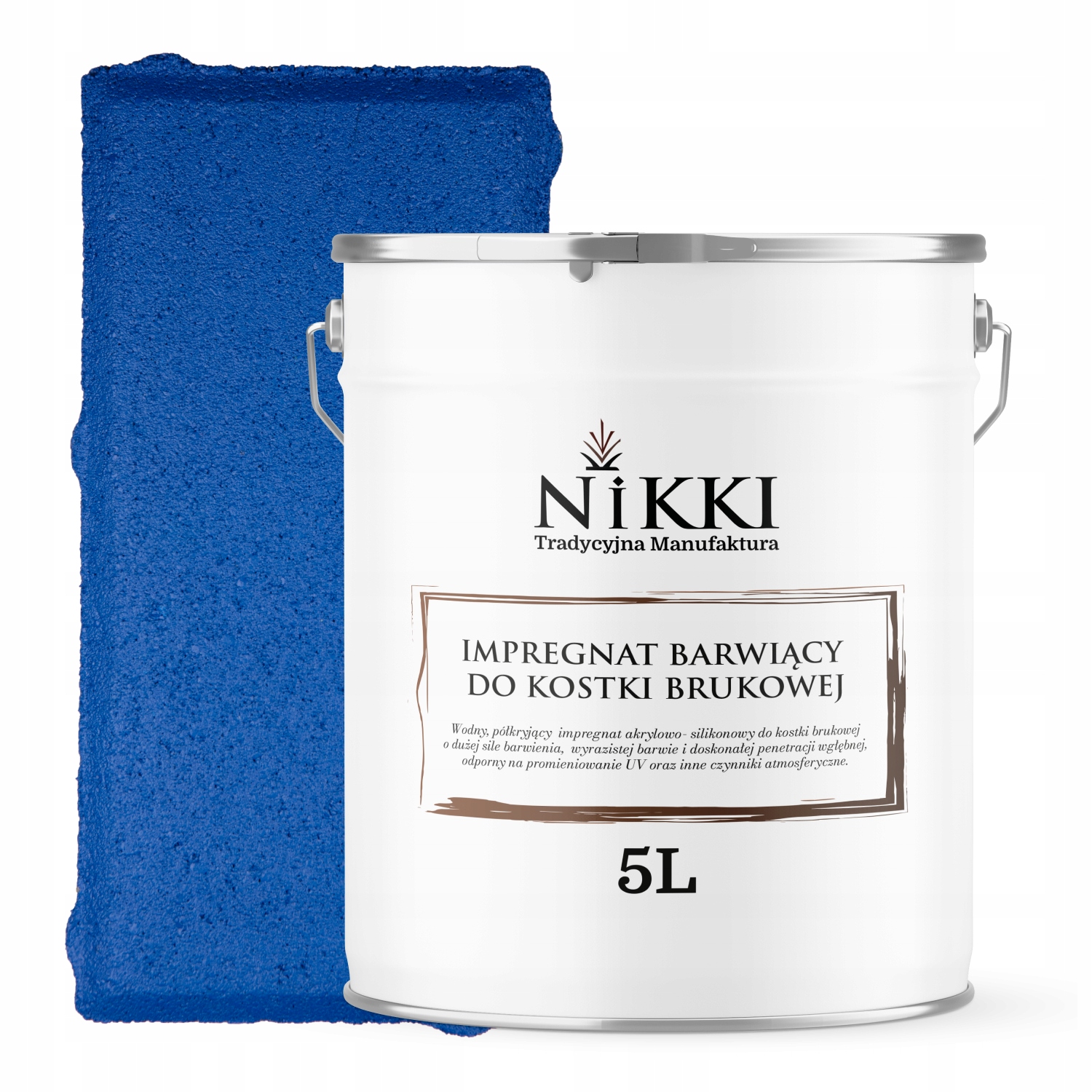 Impregnat Barwiący Do Kostki Brukowej Cegły Betonu Niebieski Sygnałowy 5L