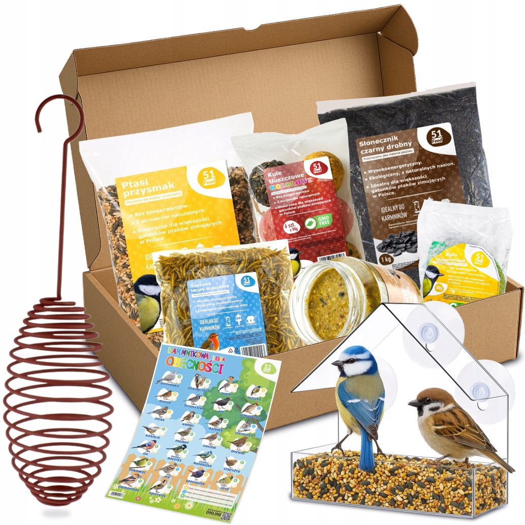 Levně 51FEED Sada Pro Mateřské Školy Slunečnice Krmítko Lojové Koule Velikost L