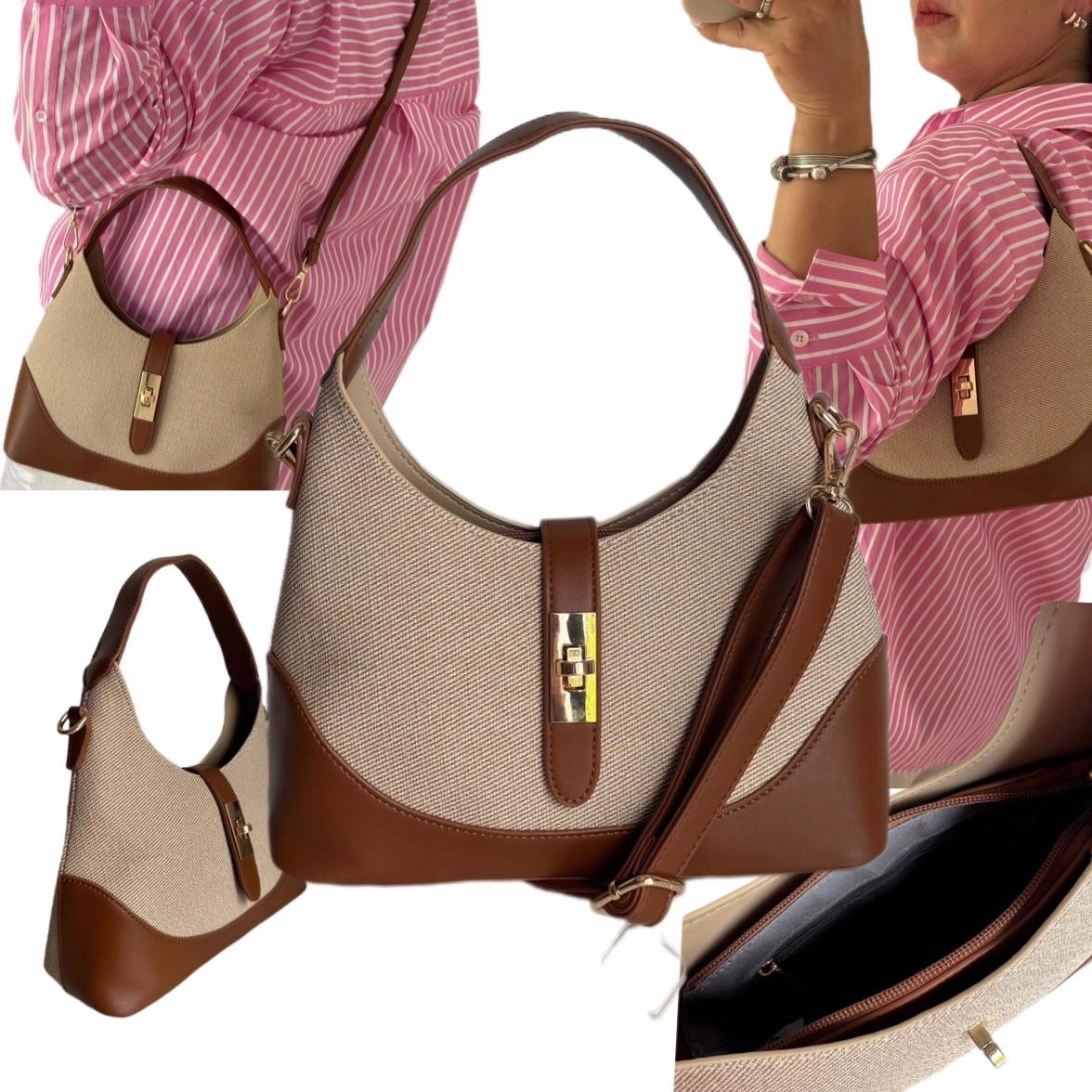 Dámská Kabelka Dárek K Velikonoce Gallantry Paris Kabelka Přes Rameno Hnědá