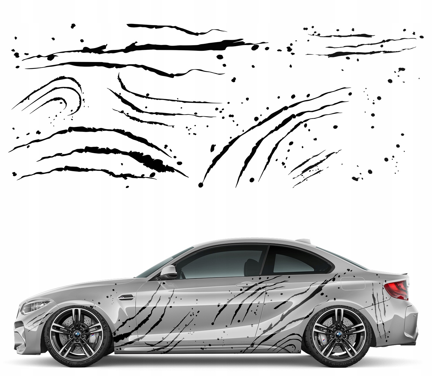 2x Samolepka na auto Motiv Trhaný 92x233 cm