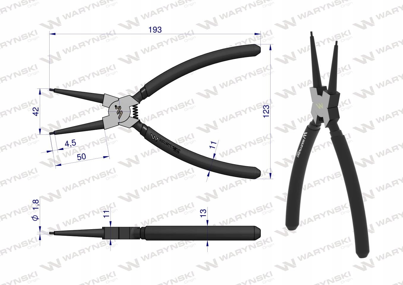 SZCZYPCE DO PIERŚCIENI 200 MM WEWNĘTRZNE WARYŃSKI Kod producenta WMP110