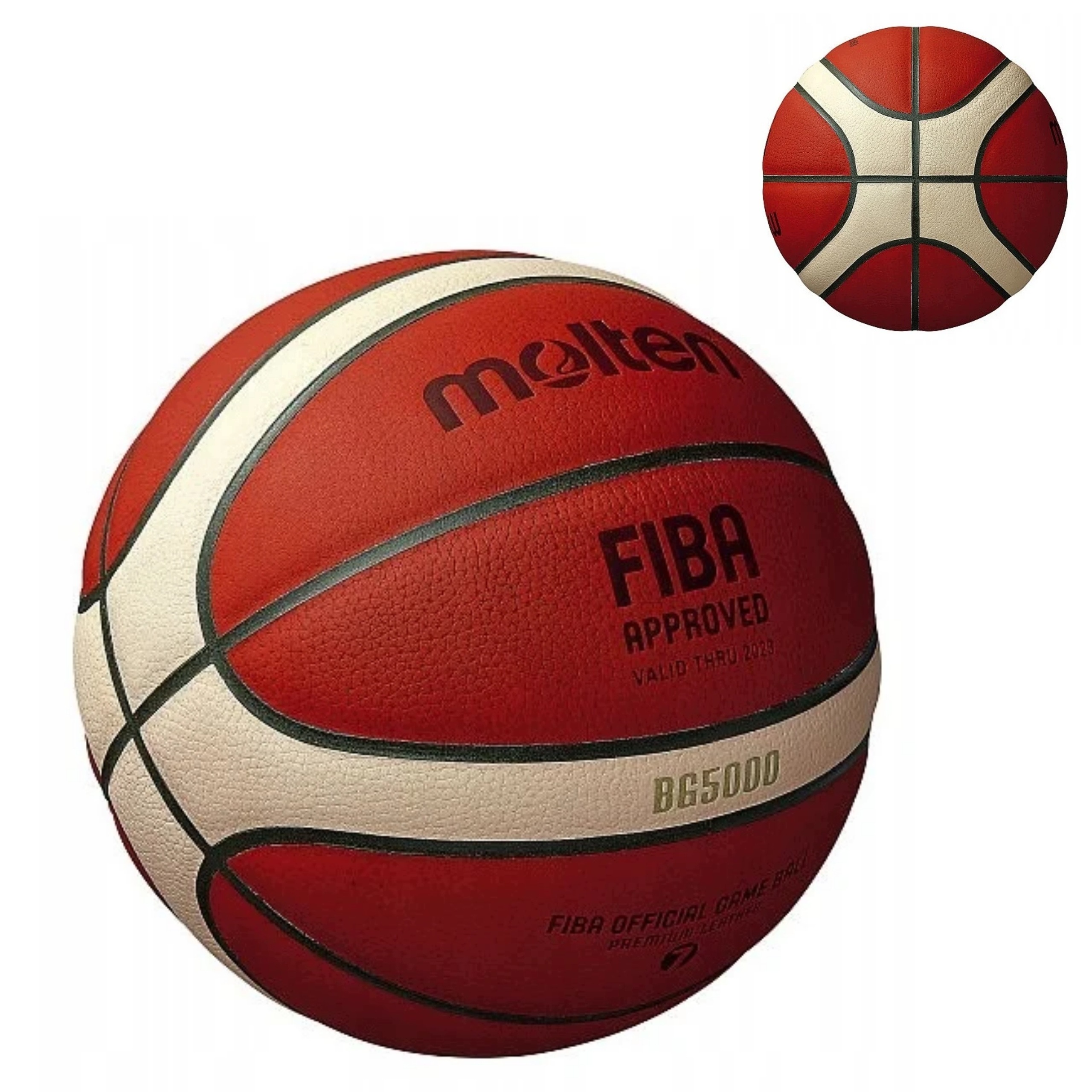 Kožený basketbalový míč pro mládež vel. 6 Fiba Molten BG5000