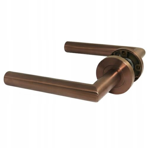 Medená kľučka na okrúhlom štítku 135 mm Inox