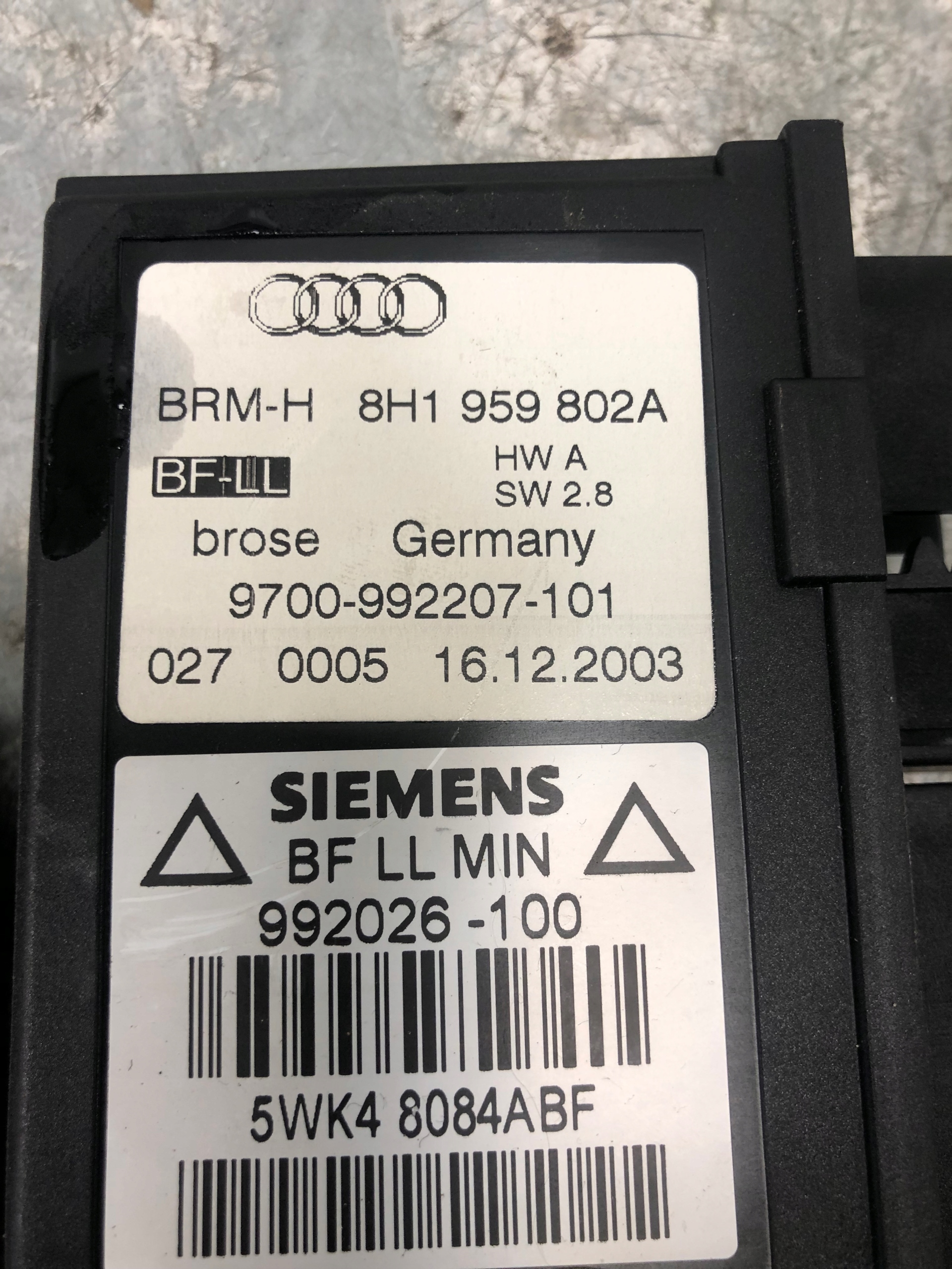 mini motor windows right front AUDI A4 B6 CABRIO 8H1959802A