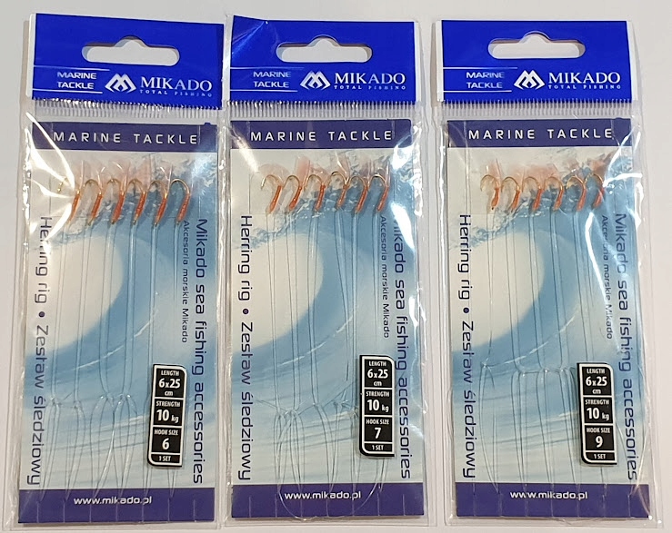 ZESTAW ŚLEDZIOWY - 6 x 25 cm - hak 7 LS-A032-7 Model Przywieszka Morska