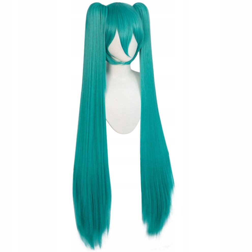 Peruka włosy 110 cm cosplay hatsune miku vocaloid anime manga czepek morski Kolor włosów niebieski