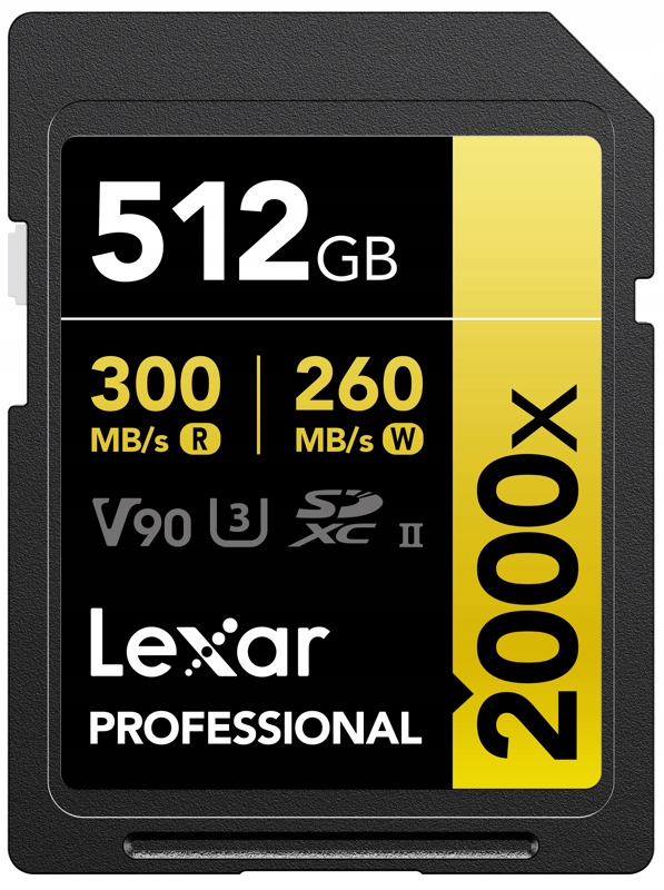 Lexar SDXC Professional 512GB 300MB/s UHS-II V90 2000x