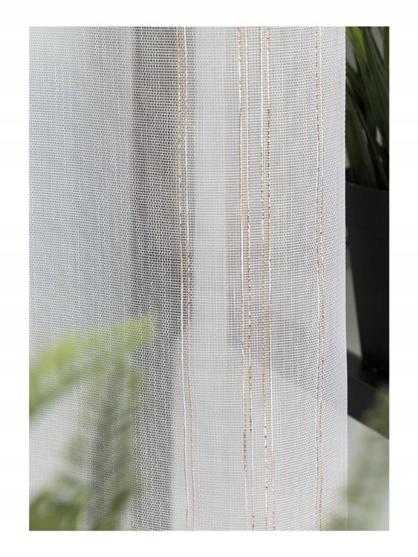 

Firana z Taśmą Biała Wzór Ze Złotą Nitką sz160x220