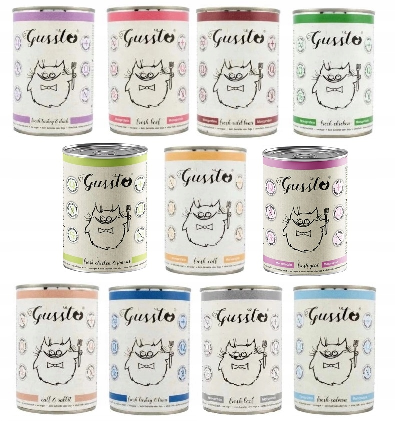 Gussto mokra karma premium dla kotów mix smaków 11x400g