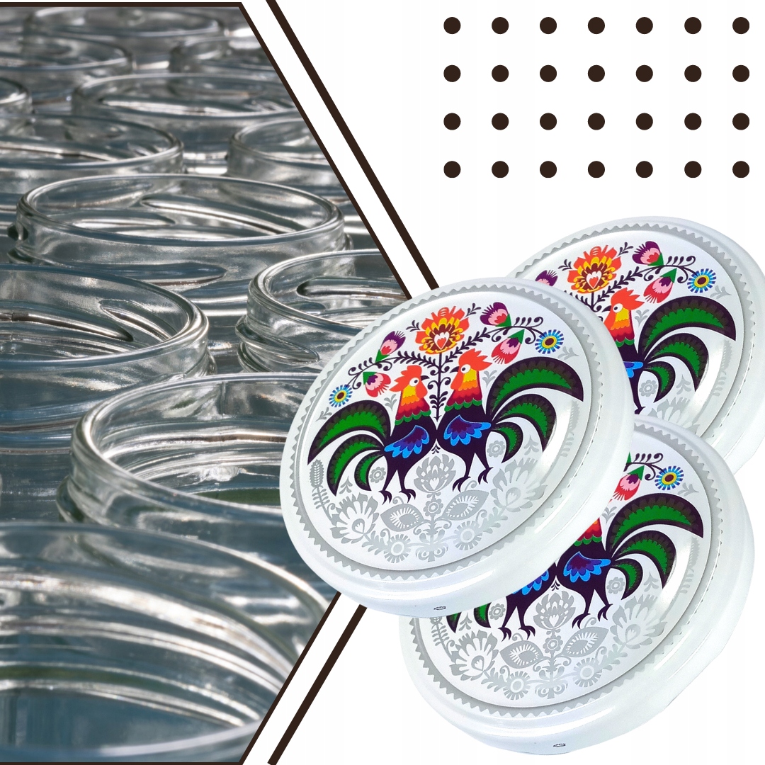 Zakrętki Do Słoików Wieczko Wieczka KOGUTY Fi 82 "6z" - 10 szt szczelne Marka Krauz