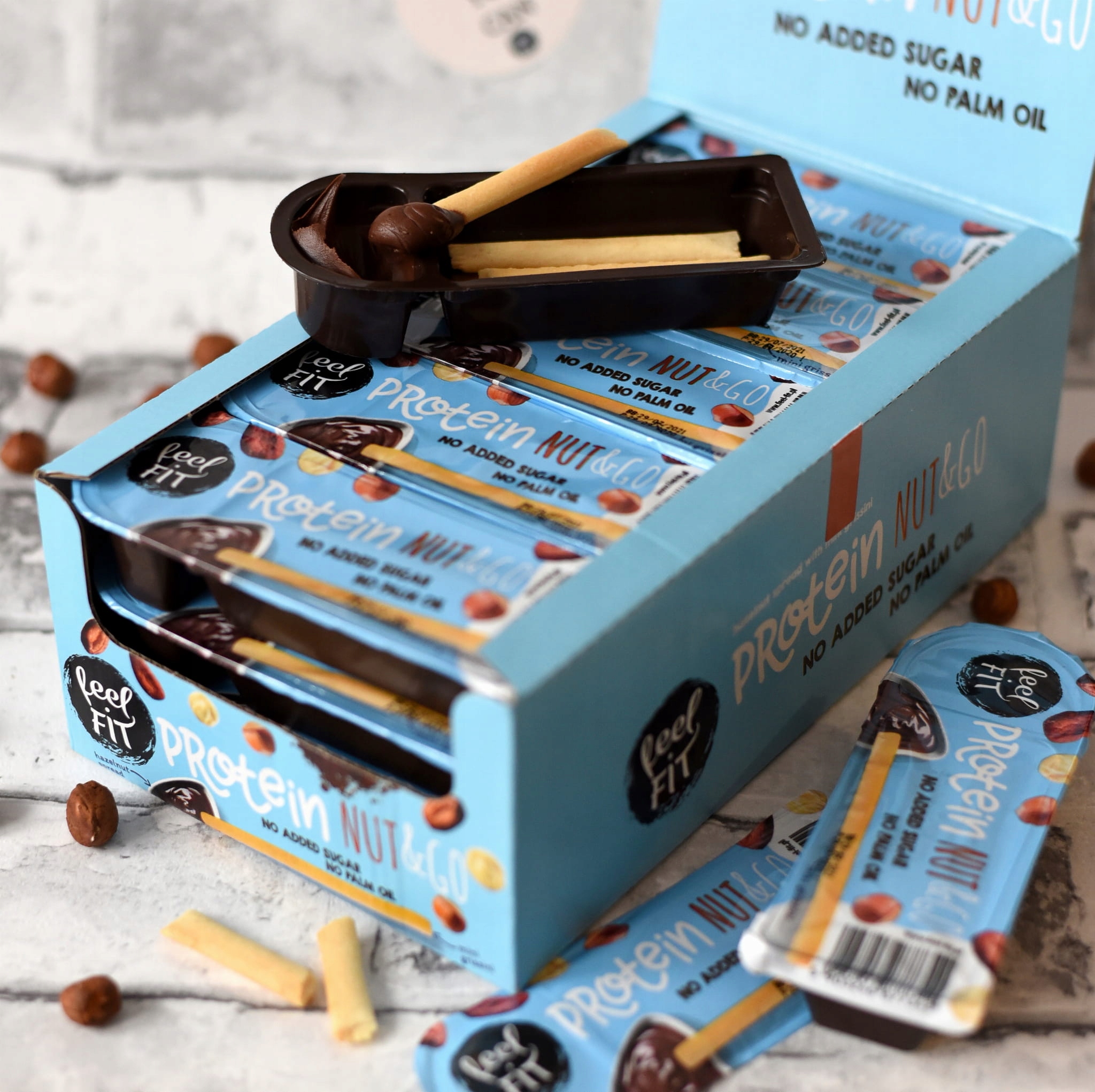 Levně Proteinový krém s tyčinkami, svačinka bez cukru, Feel Fit x 15 ks