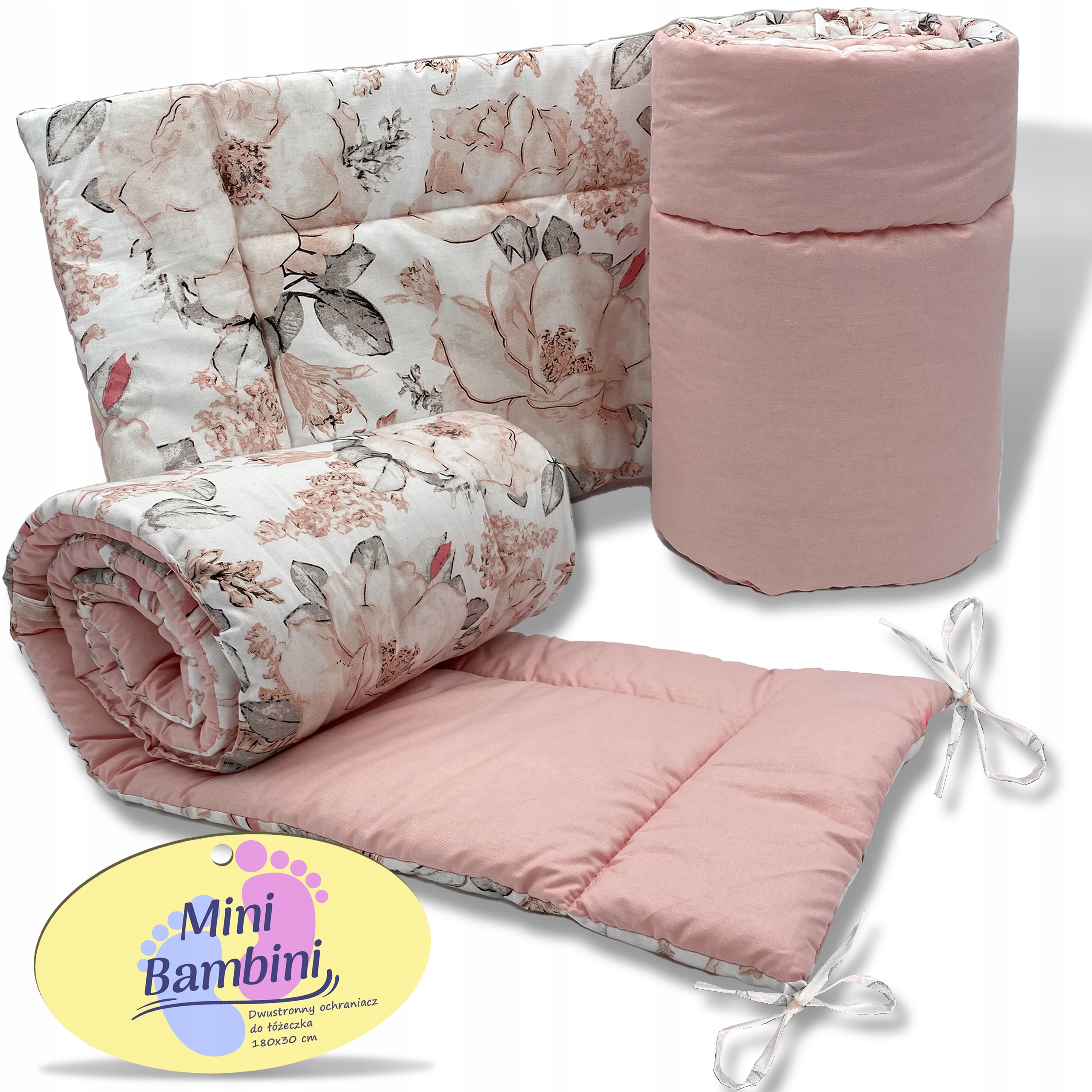 OCHRANIACZ DO ŁÓŻECZKA GRUBY CAŁE ŁÓŻECZKO DWUSTRONNY 360x30cm Z WIĄZANIEM