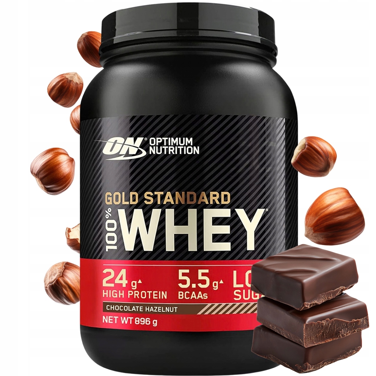 Optimum Nutrition Gold Standard Whey 100% 908 g Čokoláda lískový ořech