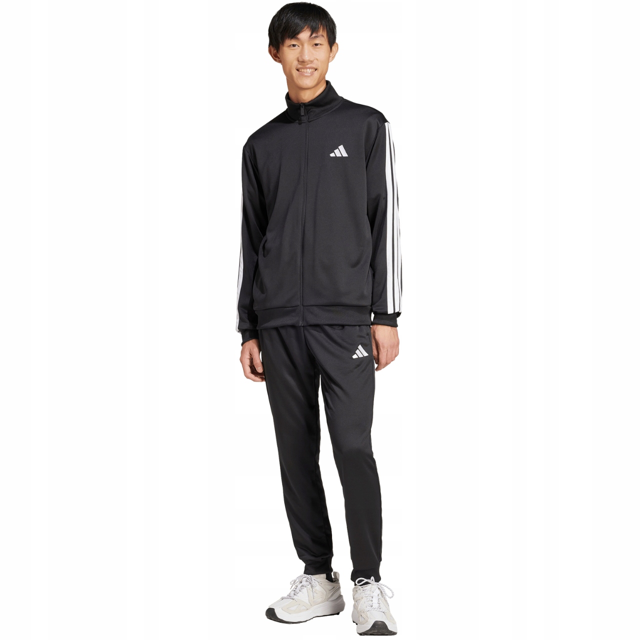 Teplákovka pánský adidas Sportswear Basic 3-Stripes French Terry černý JC5375 M