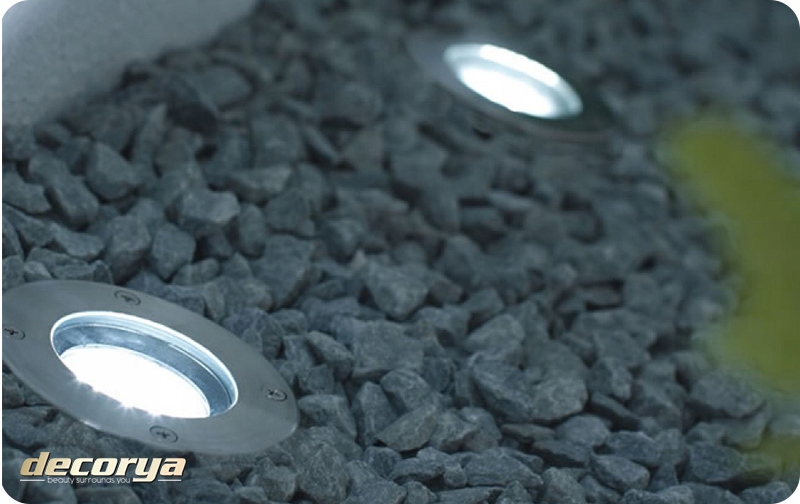 OPRAWA LED NAJAZDOWA LAMPA DO GRUNTOWA OGRODOWA WPUSZCZANA IP65 GU10 230V Klasa efektywności energetycznej F