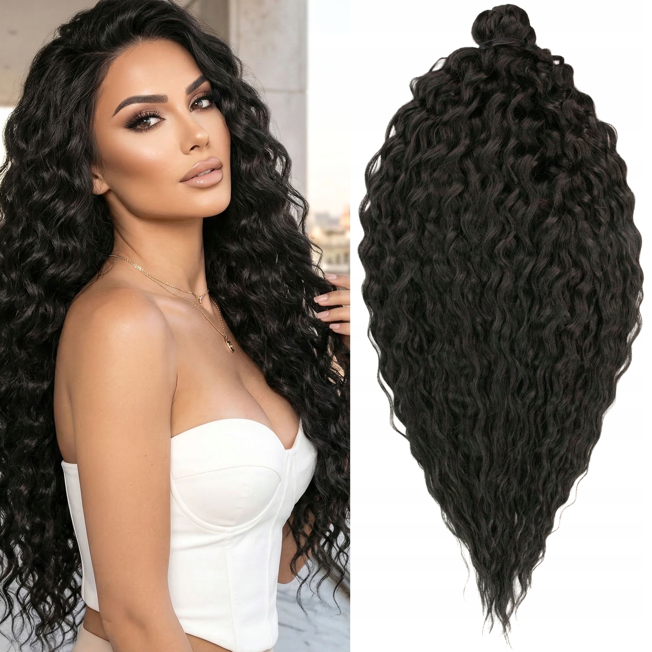 Włosy syntetyczne Arielki sztuczne fale Afroloki Ariel Pro 60cm 300g czarne