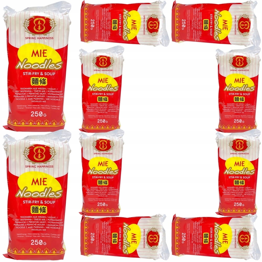 Levně 10 x čínské rychlé instantní těstoviny Mie Instant Připraveno za 4 minuty 250 g