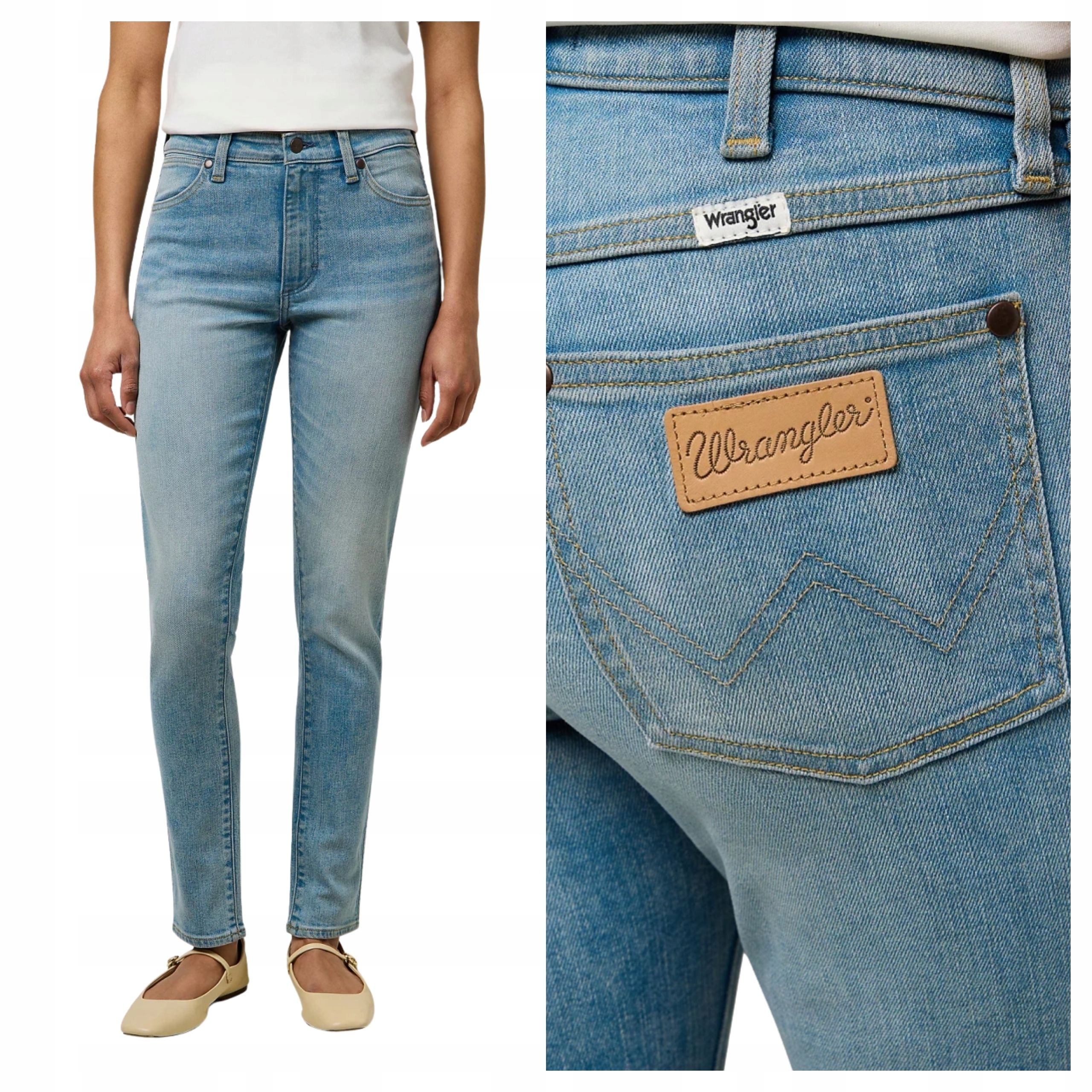 Dámské kalhoty Wrangler Sienna Jeansové Úzké Nohavice Modré Bavlna W29 L30