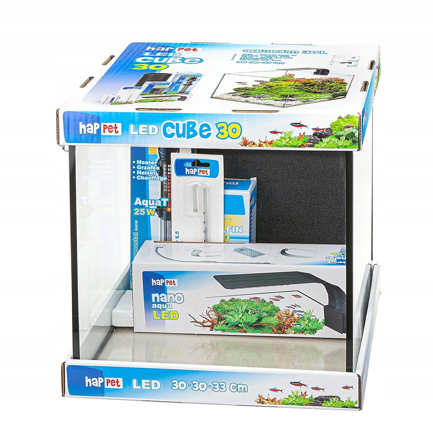 Akvárium 28 L 30x30x33 cm Led Cube 30 Black