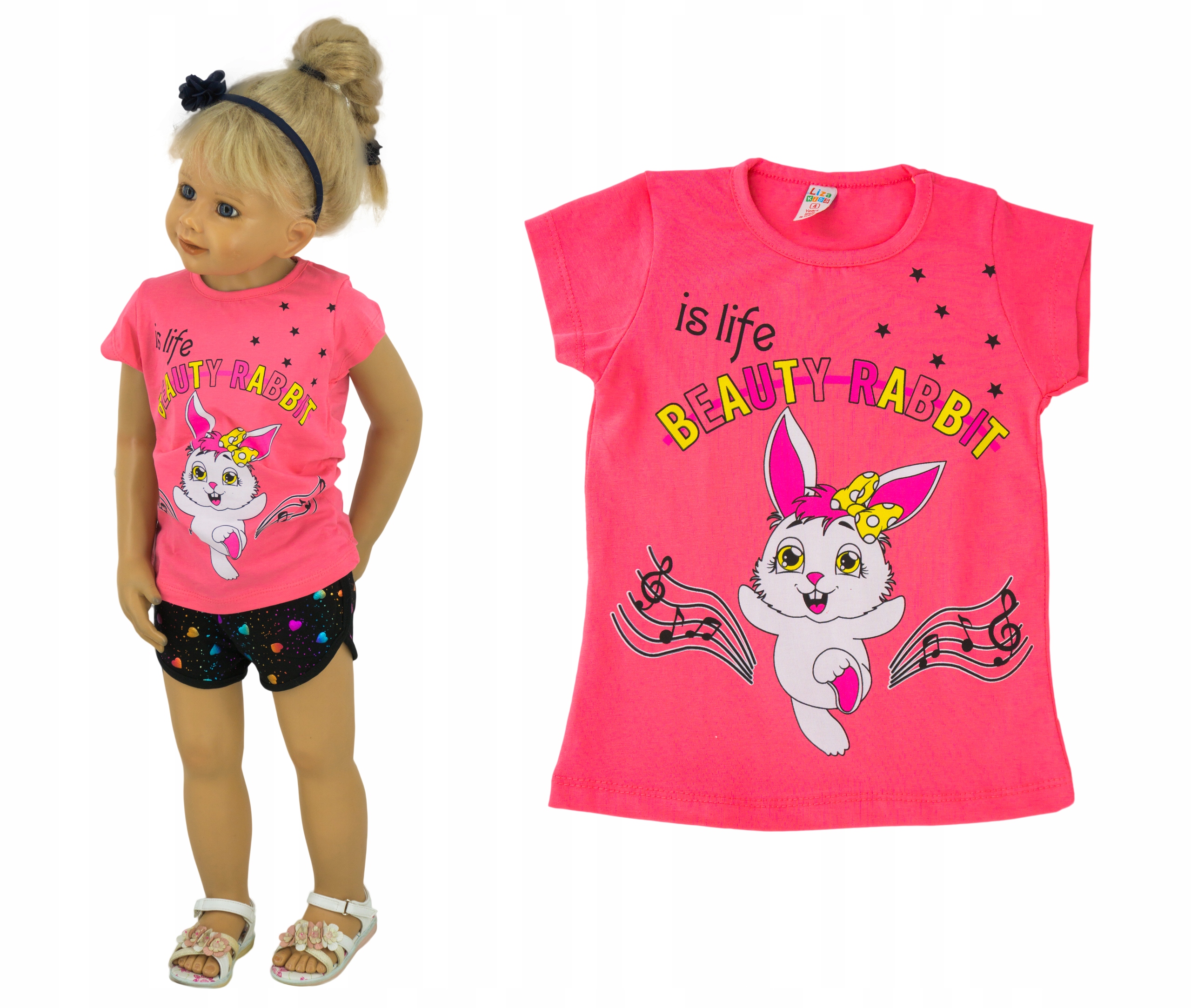 

Z136 Bluzka T-shirt koszulka wesoły królik 128