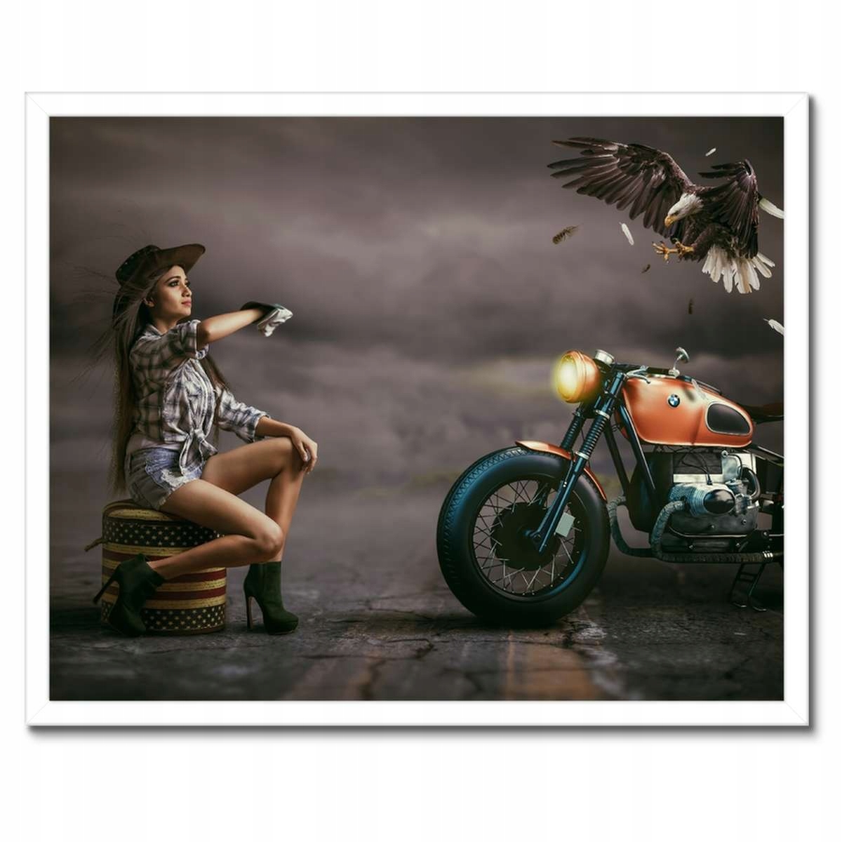 Plakáty v rámu 50x40 Motocykl a dívka