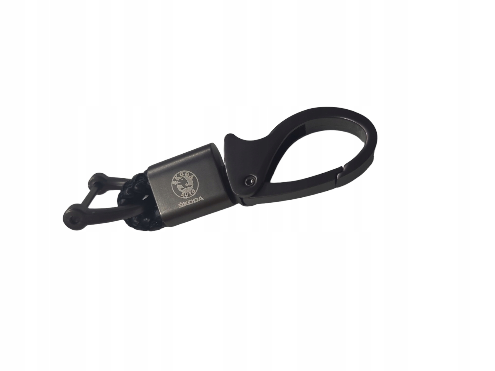 

Brelok do kluczy do Skoda Auto Black plecionka