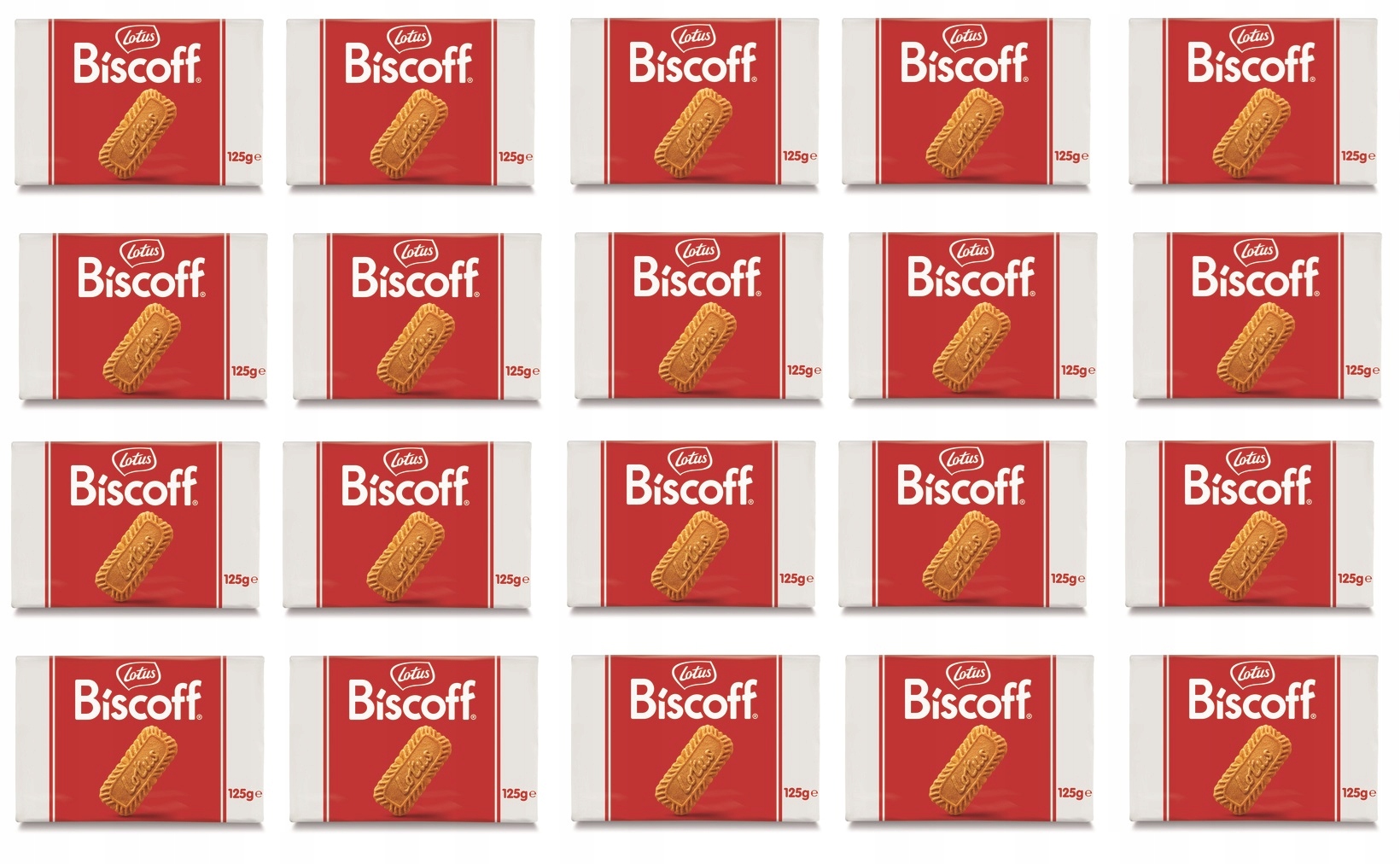20x 125g Lotus Biscoff herbatniki o smaku ciasteczkowym Karton