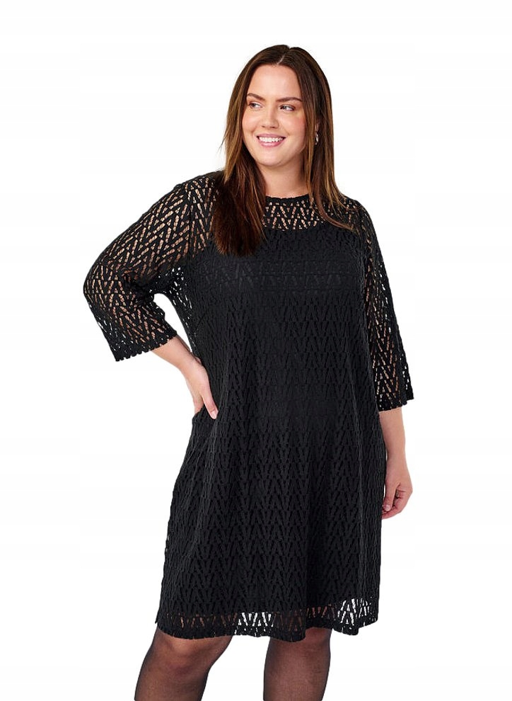 Návštěvnická Elegantní Černá Šaty S Krajkou Zizzi 551B 40