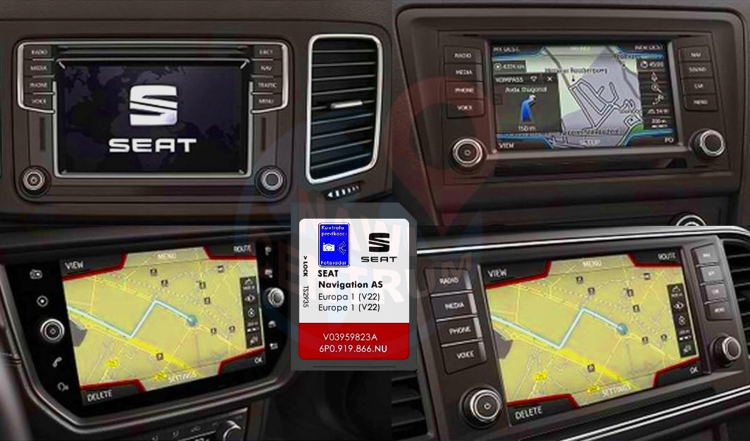 Karta Mapa Eu 2026/2027 Radary Seat Alhambra Arona Ateca Ibiza Leon Tarraco