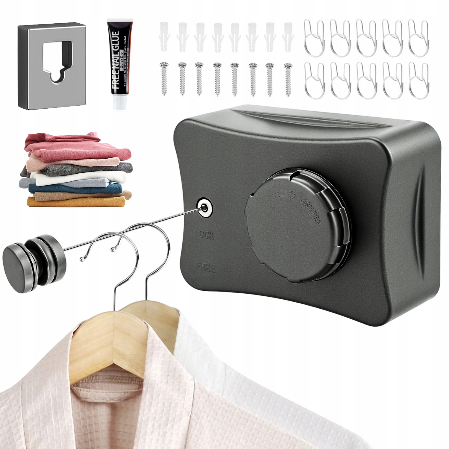 Kompaktní Výsuvná Nástěnná Sušička Z Nerezová Ocel Pro Prádelnu