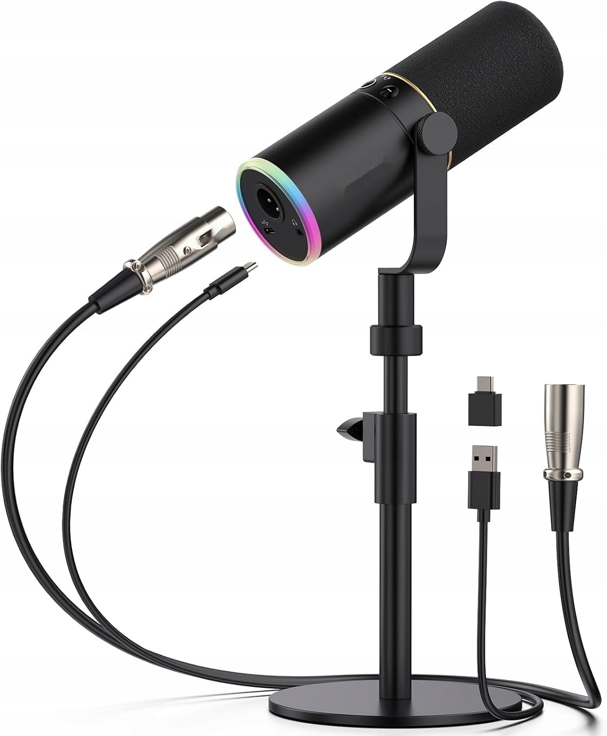Tonor Mikrofon TD520S Xlr/usb s podstavcem, Rgb pro PS4/5, Mac, Android