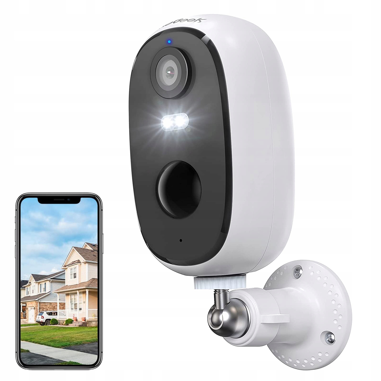 Kamera tubowa (bullet) IP ieGeek KAMERA ZEWNĘTRZNA BEZPRZEWODOWA Bateria 10400mAh 3 Mpx