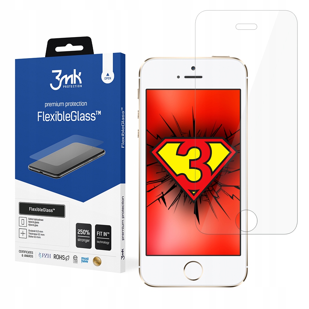 

Szkło hybrydowe 3mk 7H na ekran do Apple iPhone 5S