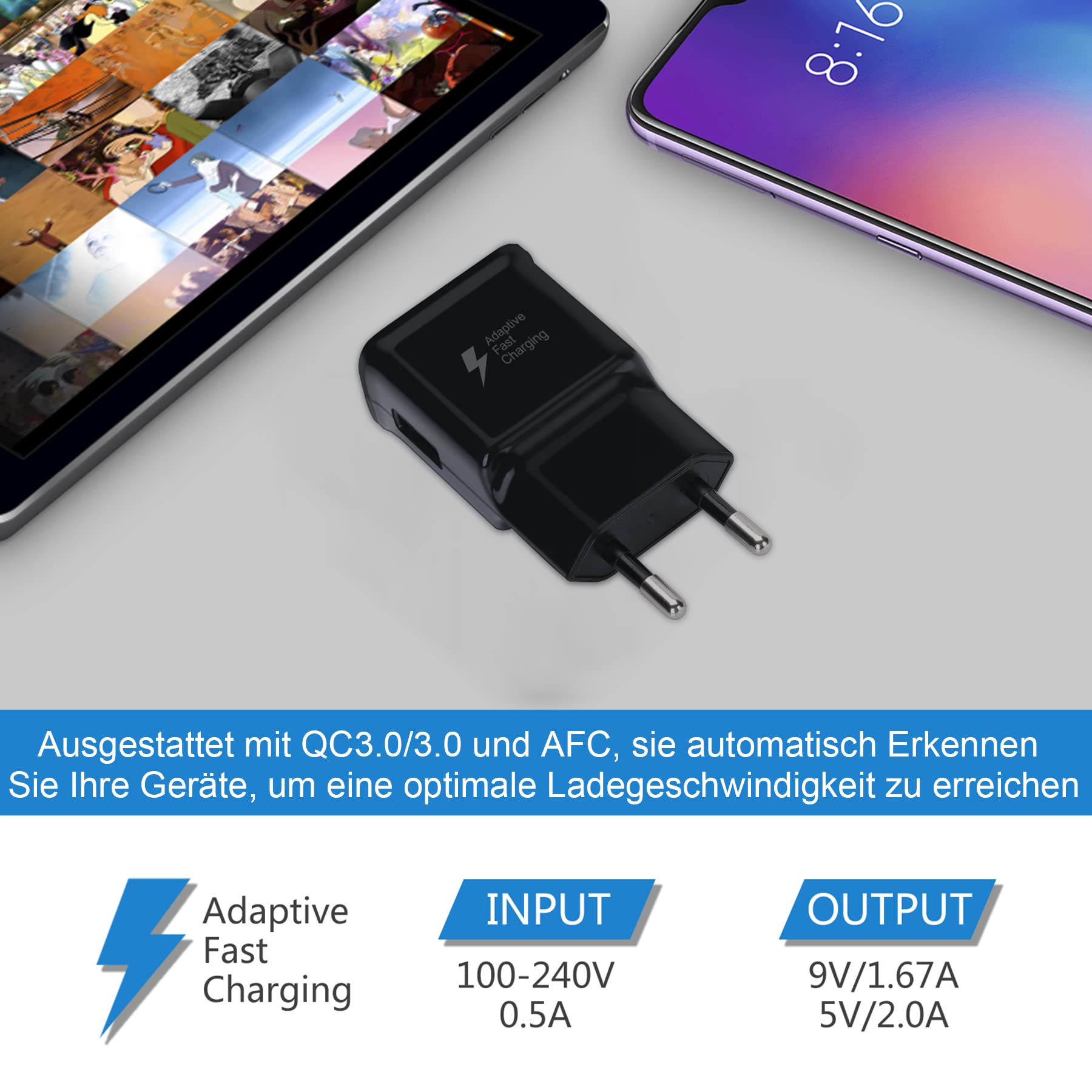 KAIMENGLONG Szybka Ładowarka USB Do Samsung Galaxy S23 S22 S21 S20 — miniatura 3