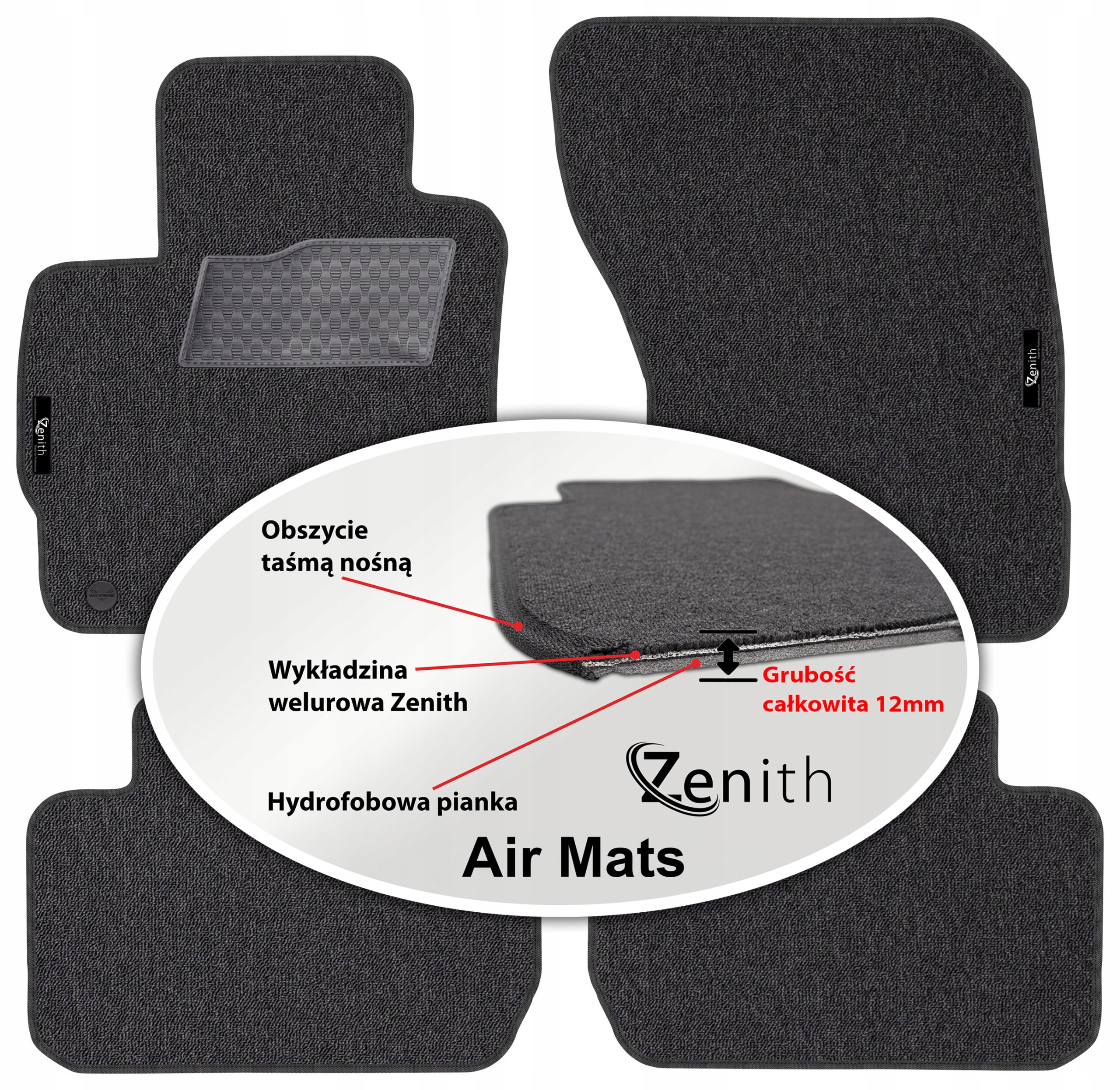 Outlander III 5os 2012- Velúrové koberčeky do auta Zenith Air Mats