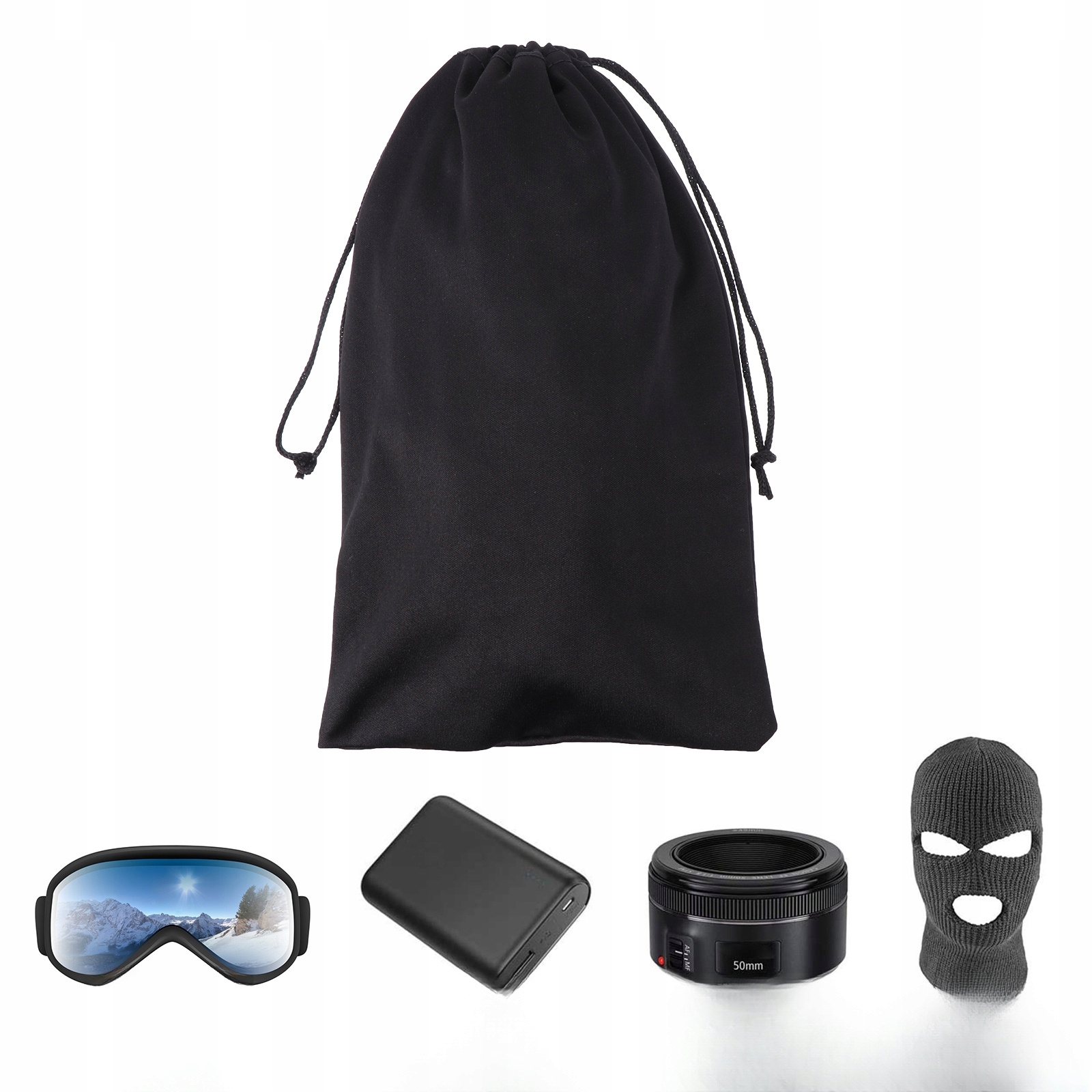 GOGLE NARCIARSKIE GOGLE DZIECIĘCE Z KIESZONKĄ ŚCIĄGANĄ SZNURKIEM Materiał dominujący inny