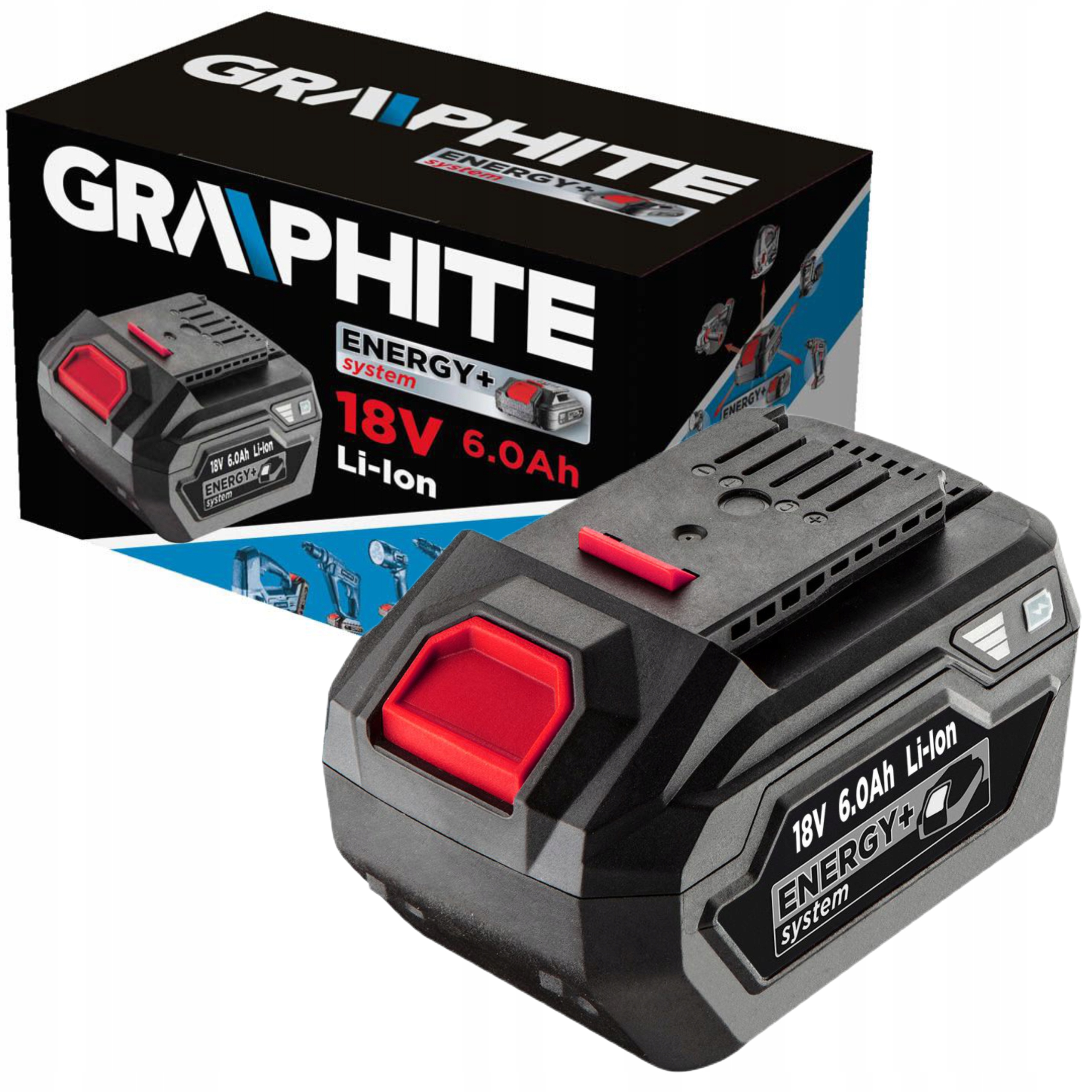

Akumulator Energy+ 6Ah 18V Li-Ion Graphite 58G086