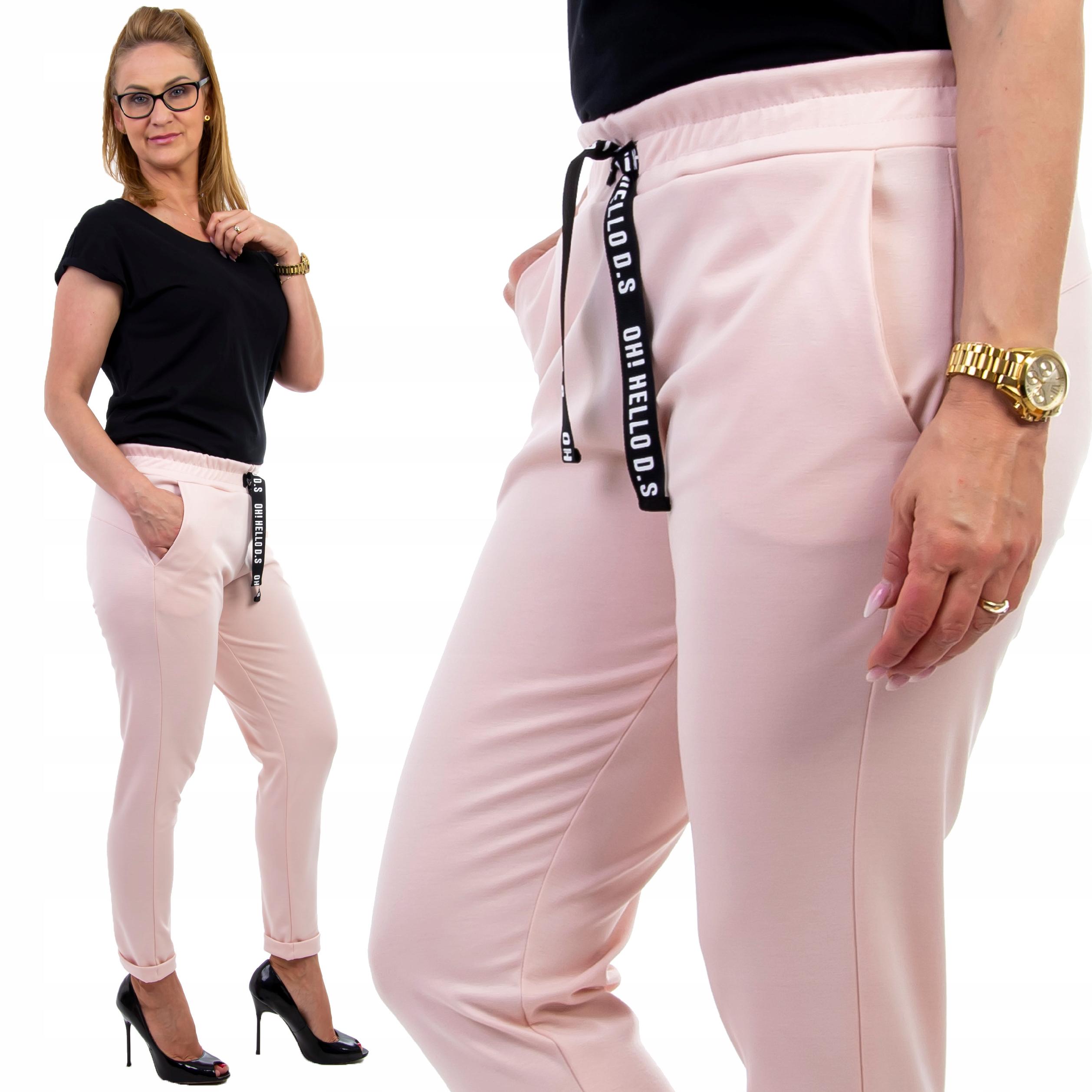 

S261 Spodnie z Mankietem Dres Różowe r. M (38)