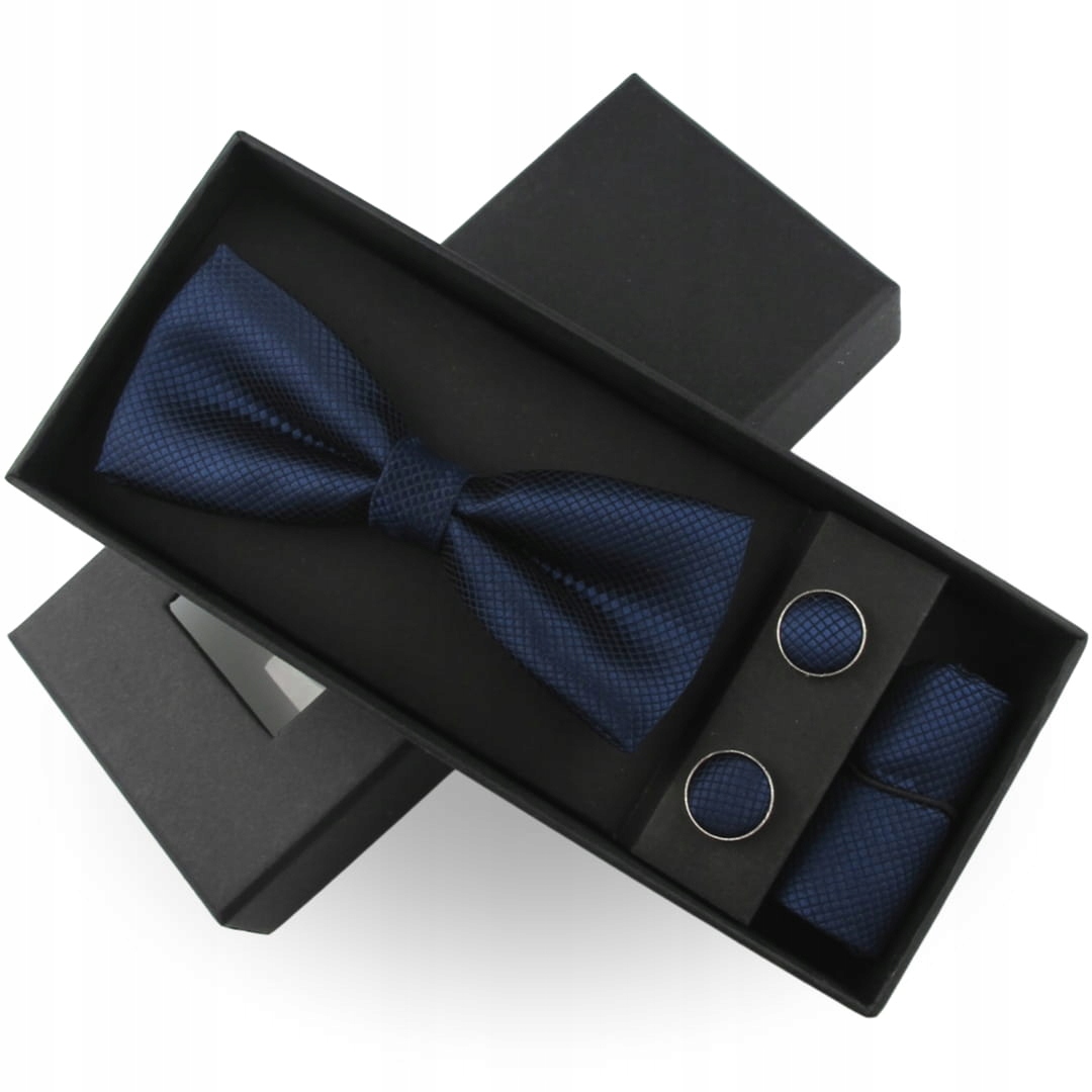 

Mucha Muszka Męska Zestaw Spinki Poszetka M281