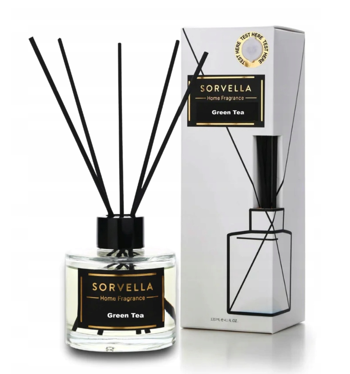 ZAPACH DO DOMU SORVELLA GREEN TEA ZIELONA HERBATA 120ML PATYCZKI DYFUZOR