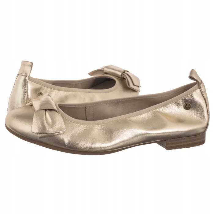 Dámské kožené baleríny Maciejka Zlaté P6802-25 Gold