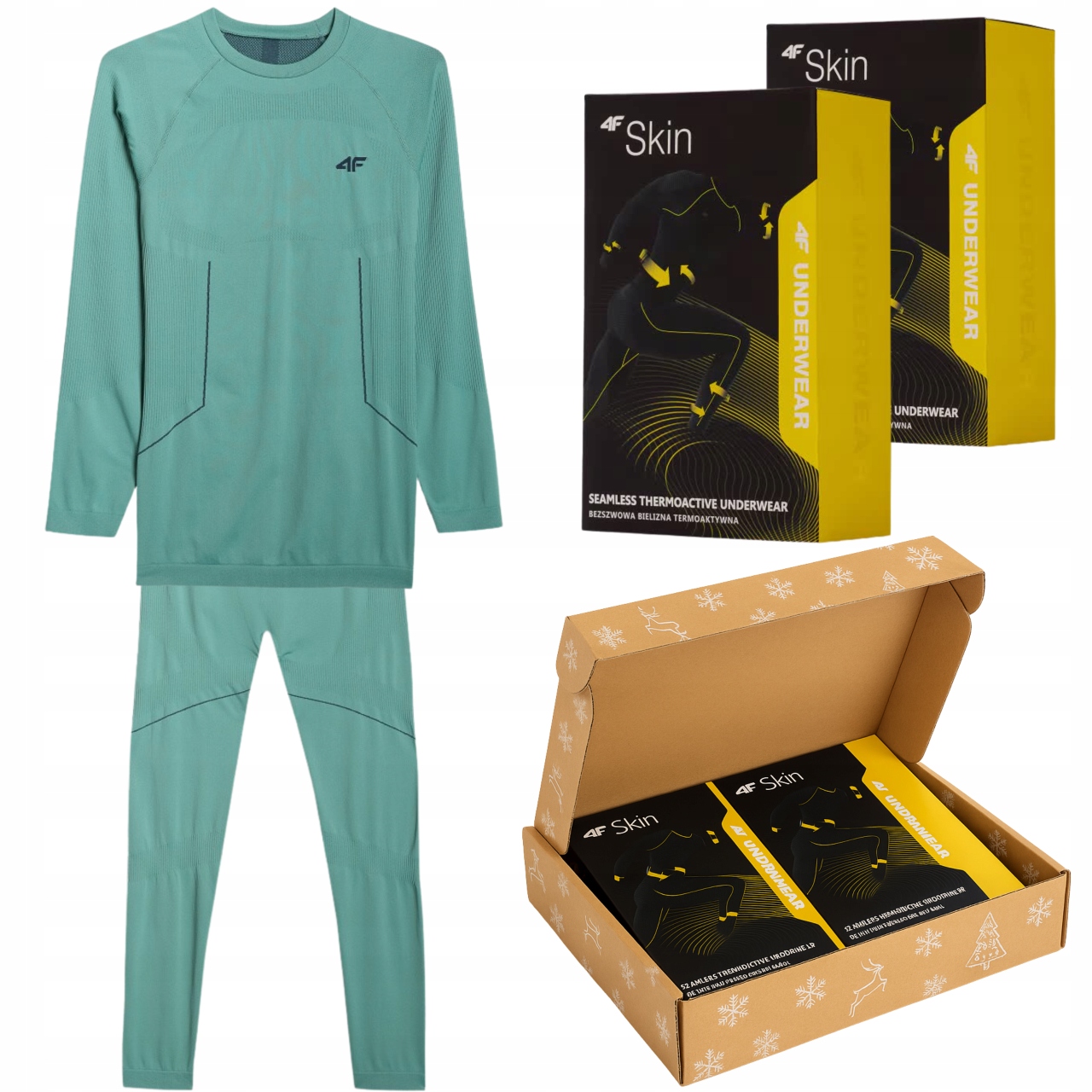 Dárek Vánoční Set 4F Pánské Termoaktivní Spodní Prádlo 4FSKIN Komplet