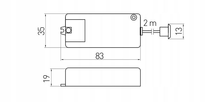 WŁĄCZNIK BEZDOTYKOWY DWUBIEGUNOWY DO DRZWI GTV Kod producenta AE-WBEZDC-10S